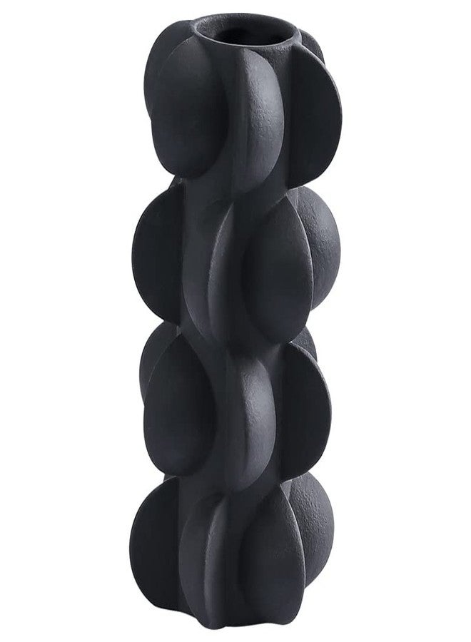 Biyread 9-Inch Ceramic Flower Vase for Modern Farmhouse Decoration, Black Flower Vase for Home Decor Living Room, Home, Office, Centerpiece,Table and Wedding (Small, Black) - Image 1